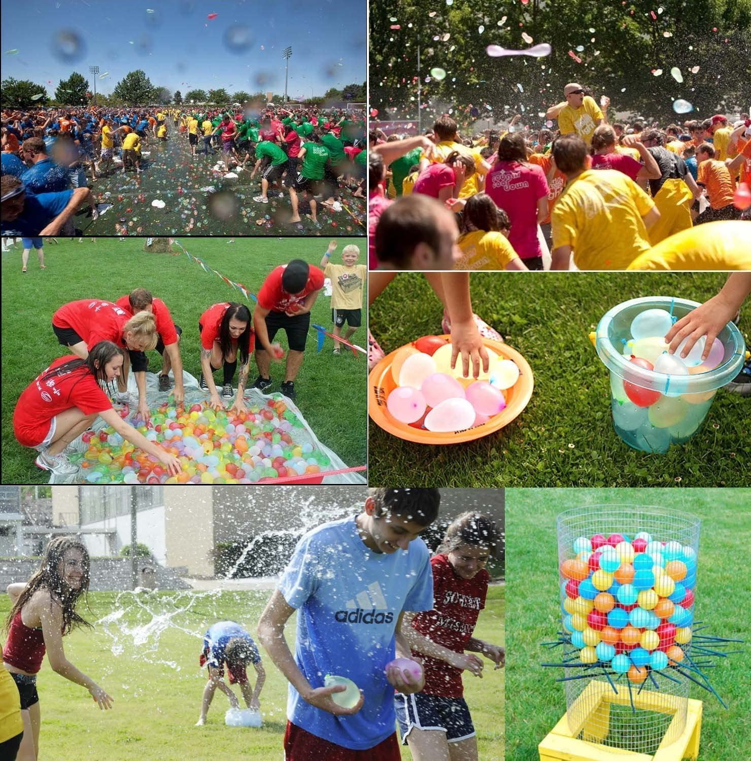 LEMESO 1000 PACK Water Balloons Refill Kit Water Bomb Fight Games Latex Water Balloons Summer Swimming Pool Party Supply No Bunch Straw Included Instant Self Sealing Water Bomb Toys Rapid Refill 