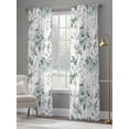 thumbnail image 4 of Teal Spring Floral Sheer Curtains 96 Inch Length 2 Panels Set, Pastoral Flowers Watercolor Voile Window Treatment Semi Sheer Long Curtains Drapes for Bedroom/Living Room/Kitchen 52"x96"x2, 4 of 7