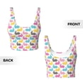 thumbnail image 5 of Haiem Colorful Rabbit Pattern Womens Sports Bra - U Neck Padded Low Impact Yoga Bra Workout Crop Top Gym Moisture-Wicking Workout Vest -Medium, 5 of 9