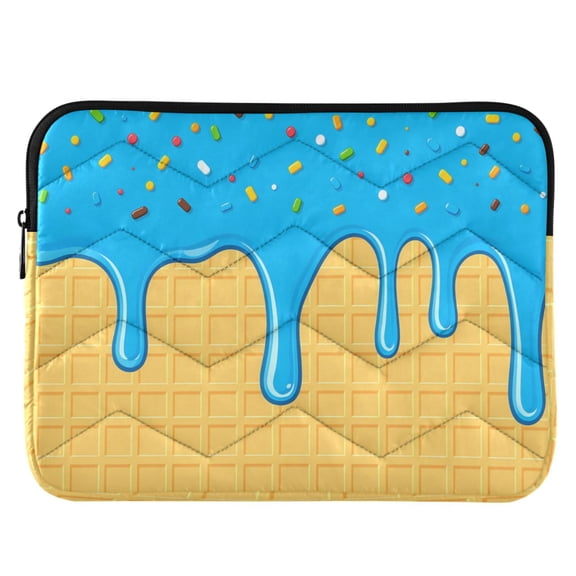 ALAZA Blue Ice Cream Waffle Pattern Laptop Sleeve Case for 13-14 Inch Computer Cover Bag Medium