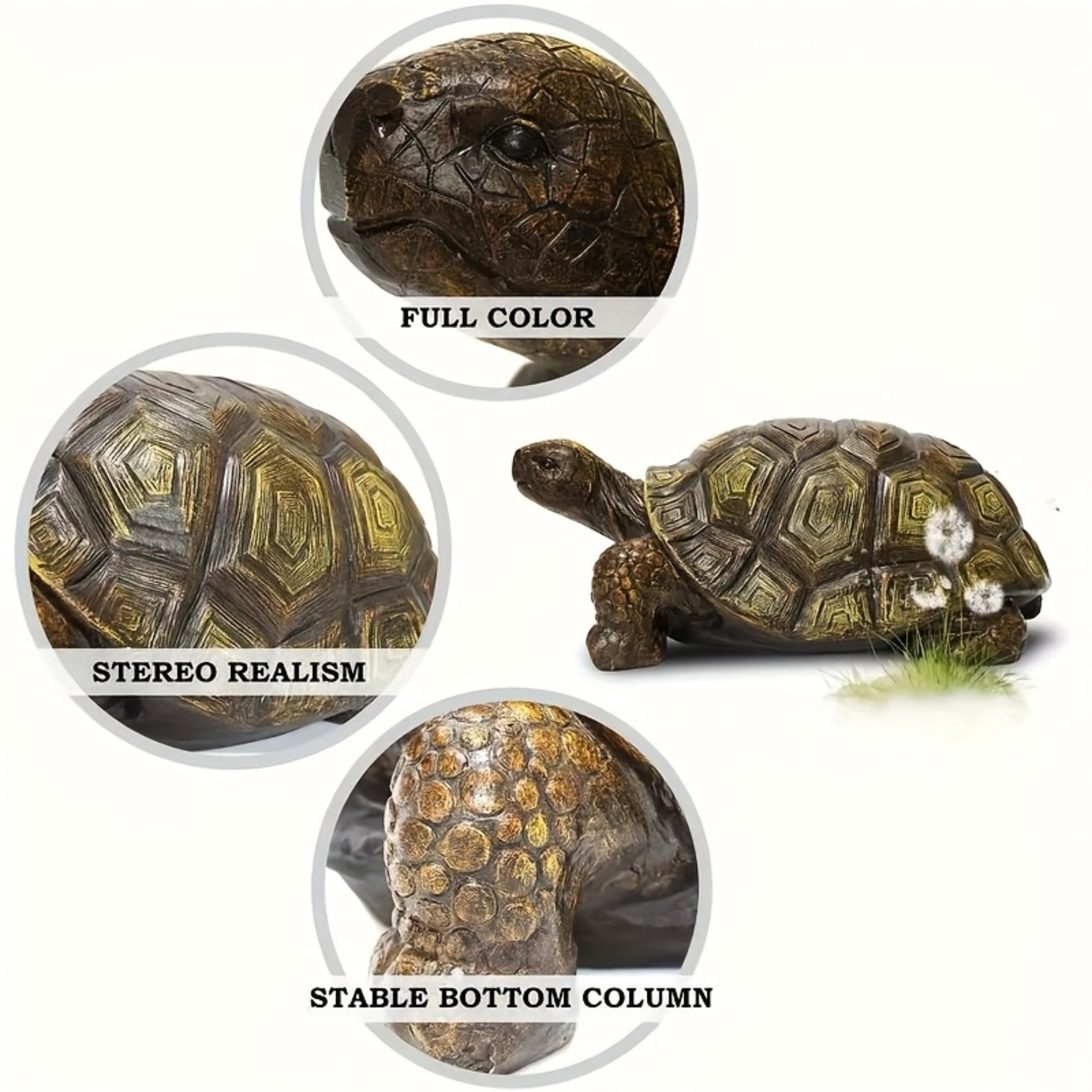 GDF Studio Large Turtle Resin Indoor/Outdoor Guardian Statue, Weather-Resistant Decor Figurine for Garden & Courtyard