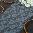 thumbnail image 3 of Efavormart 12"X108" Dusty Blue Vintage Rose Flower Lace Table Runner, 3 of 11