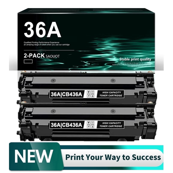 36A | CB436A Black 2 Pack High Yield Toner Cartridge Compatible for P1505n Printer