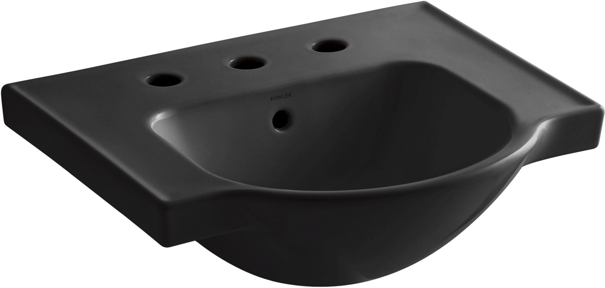 Kohler K52478 Veer 21" Pedestal Bathroom Sink Black
