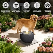 Water Fountain Outdoor Zen Garden Water Feature Outdoor Sphere Fountains for Patio, Deck, Yard, Porch, Home Decor,11.8 Lx11.8 Wx11 H