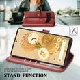 thumbnail image 4 of Dteck for Google Pixel 6 Case, Magnetic Premium PU Leather Flip Folio Wallet with Card Slot Stand Cover, red, 4 of 8