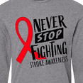 thumbnail image 4 of Inktastic Never Stop Fighting Stroke Awareness Red Ribbon Long Sleeve T-Shirt, 4 of 5