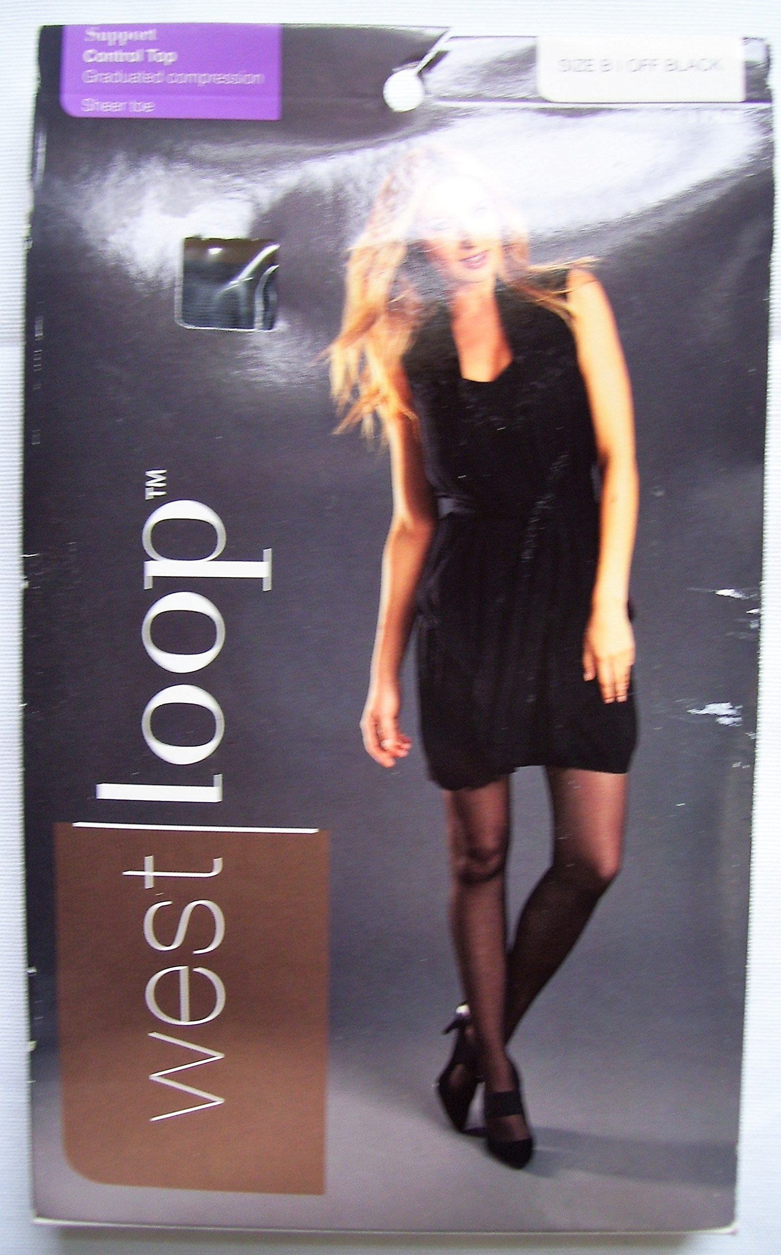 NEW LADY'S WEST LOOP KNEE HIGH NYLONS with CONTROL TOP & SHEER TOE PLUS SIZE 1 
