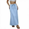 thumbnail image 2 of GEWSEY Womens Maxi Skirt 2025 Casual Flowy Elastic High Waist Long Skirts (Sky Blue, XXL), 2 of 7