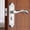 Silver, variant on Interior Door Handle Set with Lock, Single Latch Door Knob for Bedroom and Bathroom, Lever Handle Lock Replacement Hardware, Brushed Finish for Wood Doors, Easy Install Black