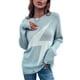 thumbnail image 1 of Suéter de mujer con elementos de agujero, cuello redondo, tejido, suave, transpirable, Top femenino para trabajar en casa, 1 of 8