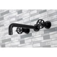 thumbnail image 3 of Kingston Brass KS8020RX Belknap Two-Handle 3-Hole Wall Mount Roman Tub Faucet in Matte Black, 3 of 7