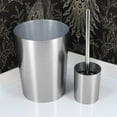 thumbnail image 2 of Evideco Bathroom Round Waste Basket NOUMEA Brushed Aluminum 1.7 Gal - 8" L x 8" W x 10.5"H, 2 of 5