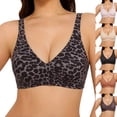 thumbnail image 3 of Strapless Bra Gkeoshab Women's Wireless Leopard Print Gathering Lift Bra Cute Style Soft Comfortable Everyday Sports Bra Sports Bras for Women, 3 of 5