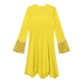 thumbnail image 6 of DPOIS Women Liturgical Praise Dance Dress Worship Praise Tunic Church Praisewear Yellow XXL, 6 of 7