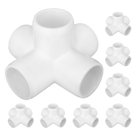 Codo de montaje de PVC de 5 vías, 1 pulgada, 8 unidades, apto para muebles, color verde