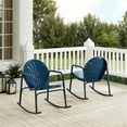 thumbnail image 2 of Crosley Furniture Fauteuil Berçant en Métal Griffith, Fini Bleu Marine Lustré (Ensemble de 2), 2 of 7