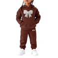 thumbnail image 5 of RMGVDSD Girls Sweatsuit Fall Bow Print Hoodie Sweatshirt Pants Set with Pockets Casual Two Piece Outfit Comfortable Stylish Clothing, 5 of 6
