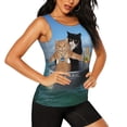 thumbnail image 2 of Balery Two Brave Cats Are Floating On The Sea Iceberg Camiseta sin mangas estampada ligera para mujer, tops de entrenamiento sin mangas, camisetas de yoga transpirables de secado rápido.-XX-Large, 2 of 7