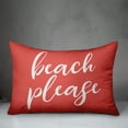 thumbnail image 2 of Creative Products Beach Please Script Coral 14x20 Indoor / Outdoor Pillow, 2 of 2