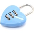 thumbnail image 2 of Kunmingshisd 1 candado de combinación lindo azul de 3 dígitos, candado de casillero con código de contraseña en forma de corazón de amor para candados de combinación para interiores y exteriores, 2 of 5