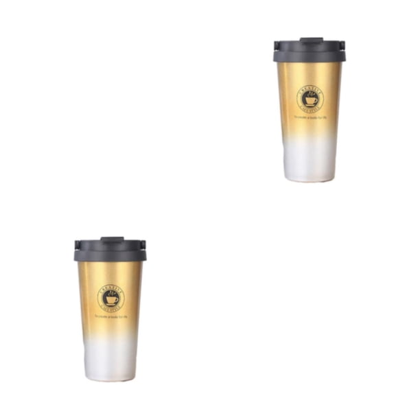 Taza de viaje duradera Bewildely de Acero inoxidable oro degradado 500ml