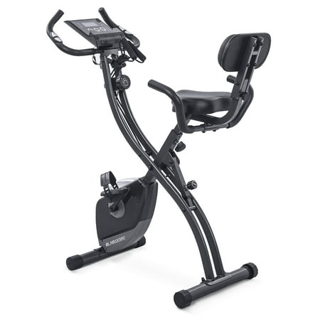 Exercise Bike 3-in-1 Folding Stationary Bike Recumbent Exercise Bike Portable Magnetic Exercise Bike with Adjustable Arm Resistance Bands/LCD Monitor and Pulse Grip for Home
