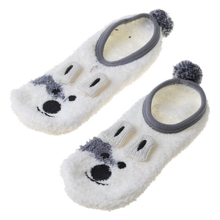

ZPAQI 2Pcs Animal Slipper Socks for Women Ladies Warm Winter Anti-slip Gripper Socks