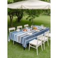 thumbnail image 5 of Outdoor Tablecloth with Umbrella Hole, Blue Nordic Style Stripes Spillproof Waterproof Outdoor Table Cover, Blue Gray Texture Patio Tablecloths for Party Picnic Camping, Rectangle 54"x80", 5 of 9