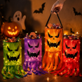 thumbnail image 7 of Lksixu Halloween Candy Bags, Jack-O'-Lantern Windsock Shaped Fabric Candy Bucket with LED Lights, Portable Trick or Treat Bags with Handle, Reusable Large Goodie Basket Spooky Tote Bags for Party, 7 of 7