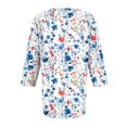 thumbnail image 5 of Mashaouyo 3/4 Sleeve Short Sleeve Shirts Blouses for Women Casual V Neck Summer Tops With Leggings Pleated Curved Tunic, 5 of 5