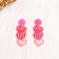 thumbnail image 1 of Pendientes de corazón de San Valentín - Pendientes de acrílico para mujer, 1 par, joyería roja y rosa, 1 of 3
