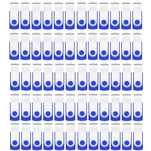 Flash Drive USB 2.0 Metal Rotating U Disk (50PACK*128MB Blue)