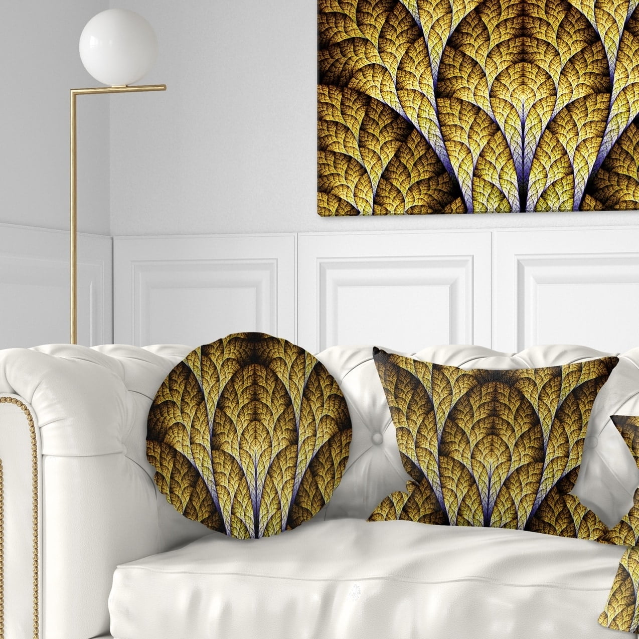 X 26 In Designart Cu12112 26 26 Unique Orange Fractal Design Pattern Abstract Cushion Cover For