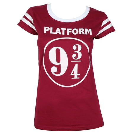 Harry Potter Platform 9 ¾ Juniors’ Striped Sleeve T-Shirt