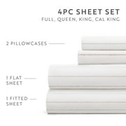 Noble Linens 4 Piece Pattern Microfiber Bed Sheets Set, Soft Stitch Stripe Terracotta, Queen