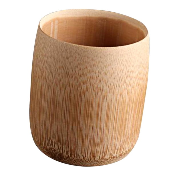 Taza de bambú para beber sake, agua, café, leche, té, desayuno, cerveza, decoración E