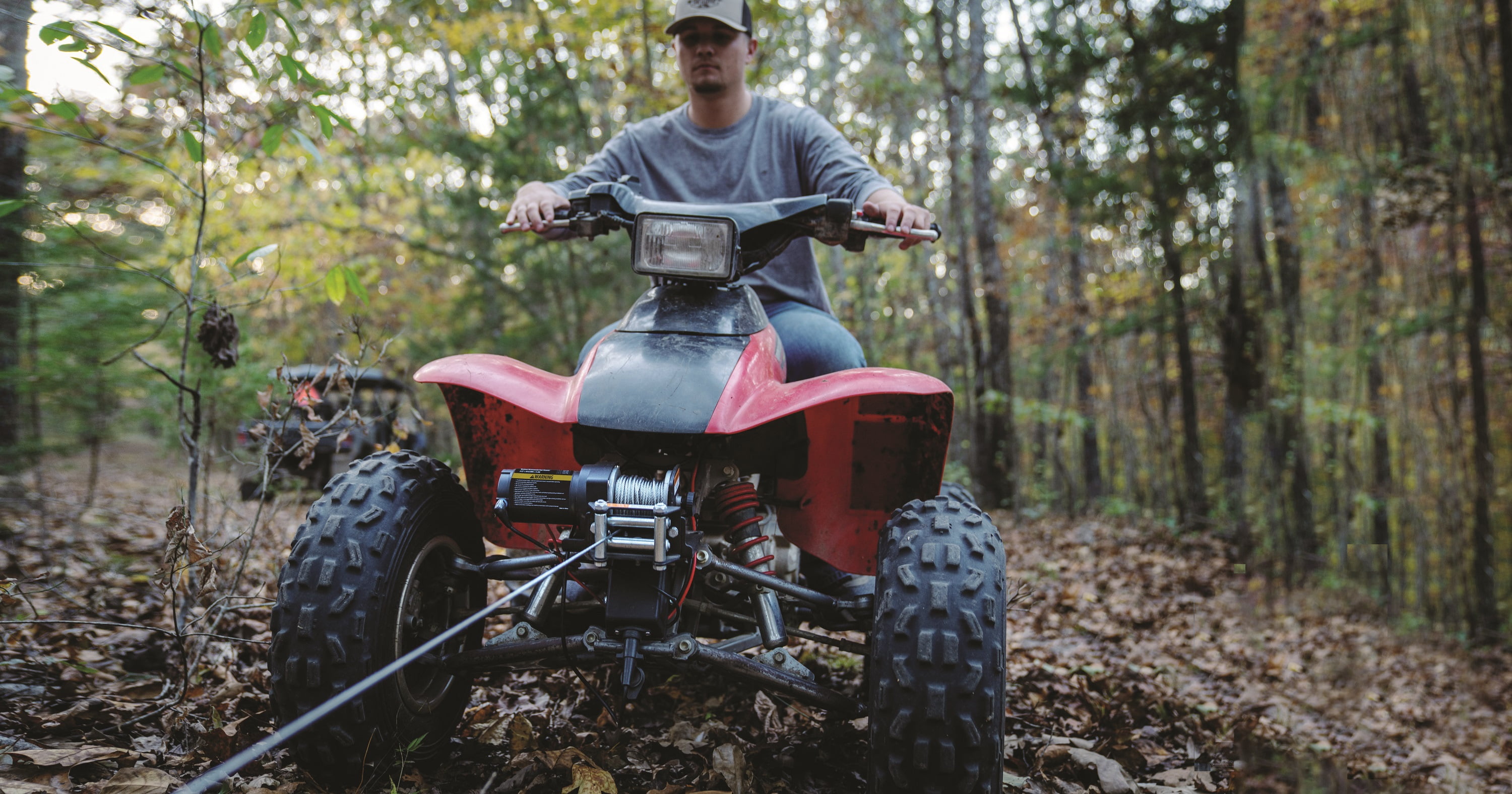 Ozark Trail 2500 lb 12V DC Electric ATV Winch with 50ft. Steel Rope Mounting Bracket, Black