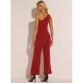 thumbnail image 3 of DARING DIVA Women's One Shoulder Sleeveless Crop Top Wide Leg Pants 2 Pcs XS Red, 3 of 6