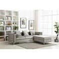 thumbnail image 2 of 9 PCS Corduroy Flexible Combination Sectional Sofa Dark Grey, 2 of 8
