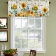thumbnail image 4 of Yellow Sunflowers Valances for Windows, Decorative Rod Pocket Window Valance Curtains, Daisy Bees Elegant Pastoral Floral Short Curtain Drapes for Kitchen/Living Room, 2 Panels, 54" W x 18" L, 4 of 8