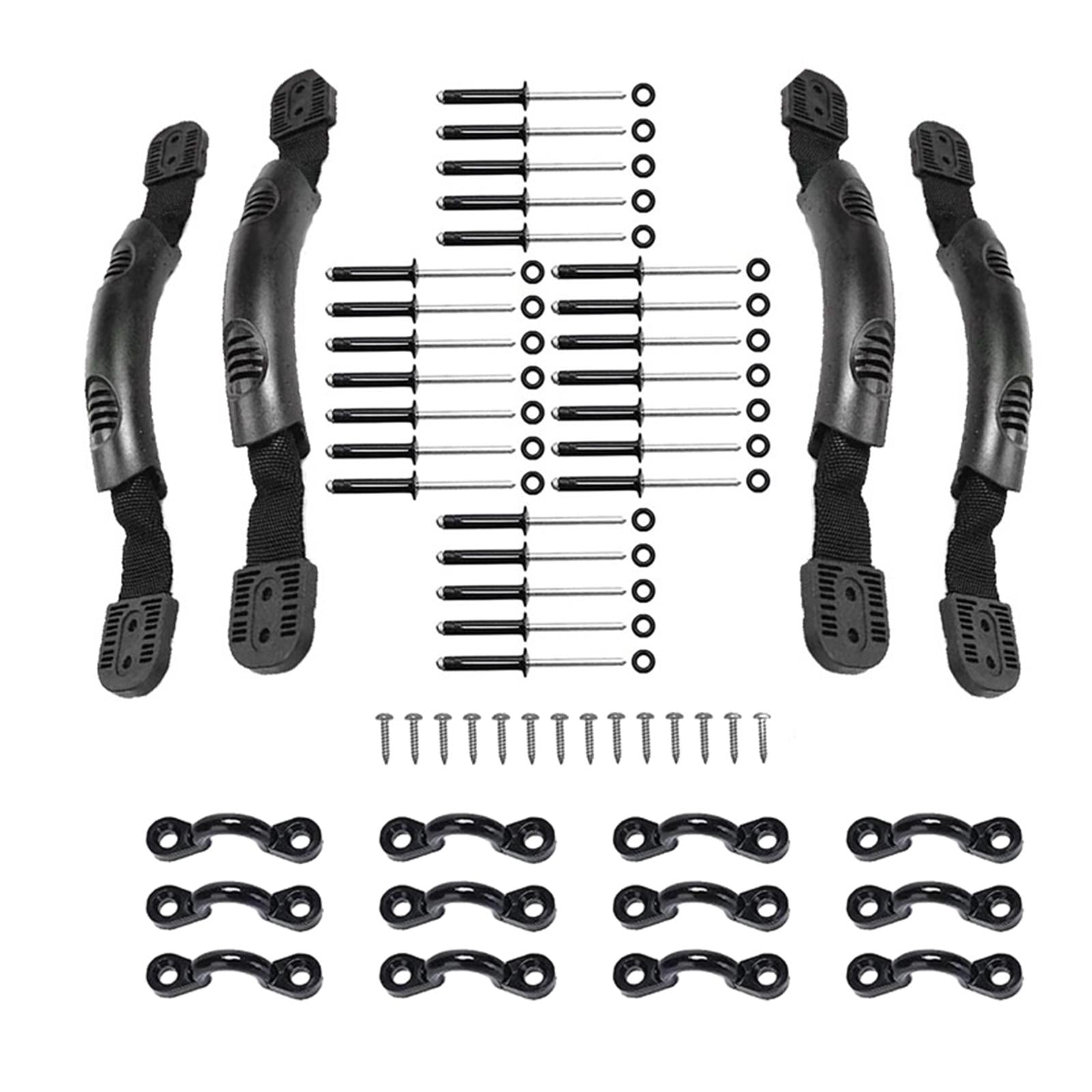 funtasica Kayak Handles Canoe Handle Supplies DIY with Screws Pad Eye Portable Kayaking Accessories Replacement Carry Handles for Canoe Black