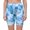 Blue Tie-Dye, variant on Daisy Del Sol Women's High Waisted Stretchy Soft Tie Dye Floral Solid Yoga Athleisure Loungewear Biker Long Shorts