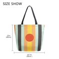 thumbnail image 5 of FORMRS Womens Canvas Tote Bag with Zipper Inner Pocket Shoulder Handbag, Stripes and Circle, 5 of 7