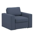 thumbnail image 4 of Weston Home Glen Park Modern Linen Accent Chair with 1 Hidden Metal Wire Storage Drawer, Blue, 4 of 7