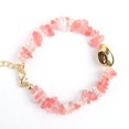 thumbnail image 1 of Granjero Gordo Pulsera de cuentas hecha a mano, pulsera de concha de oro y piedra natural, pulsera de grava estilo océano ajustable, rosa, 1 of 4