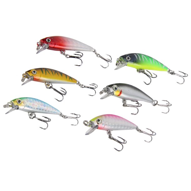 Señuelos De Pesca, 6 Piezas Accesorios De Pesca Señuelos De Pececillo Con Anzuelo Agudo Equipo De Pesca Señuelos De Pesca Cebo Duro Bajo Para Agua Dulce Agua Salada Fyydes Fishing Lures Hard Bait Bass