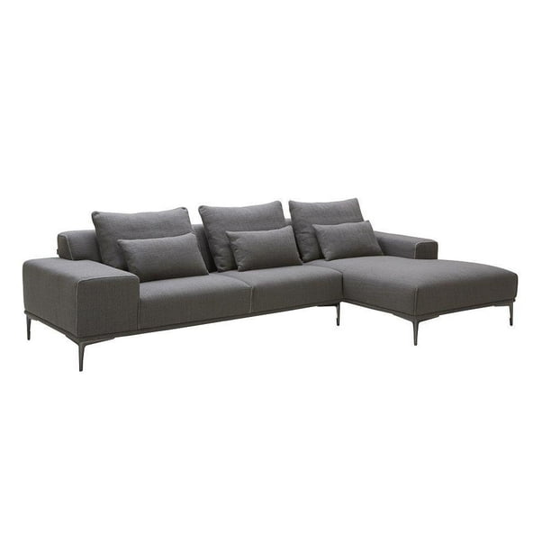 Premium Dark Grey Fabric Sectional Sofa, Dark Grey Fabric Sectional Sofa