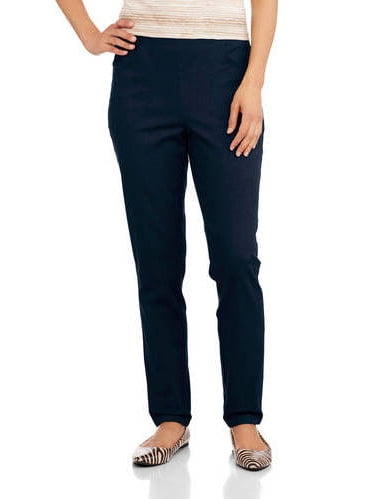 Women's Flat Front Back Elastic Stretch 