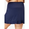 thumbnail image 2 of Swim 365 Women's Plus Size Ruffle-Trim Swim Skirt With Built-In Tummy Control Brief, 2 of 6